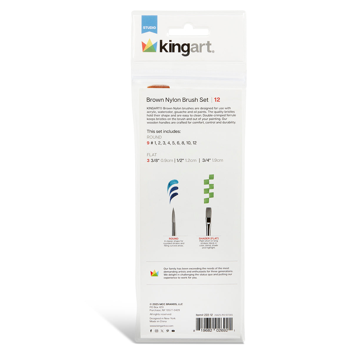 Studio Golden Nylon Brush Set - 12 Pieces