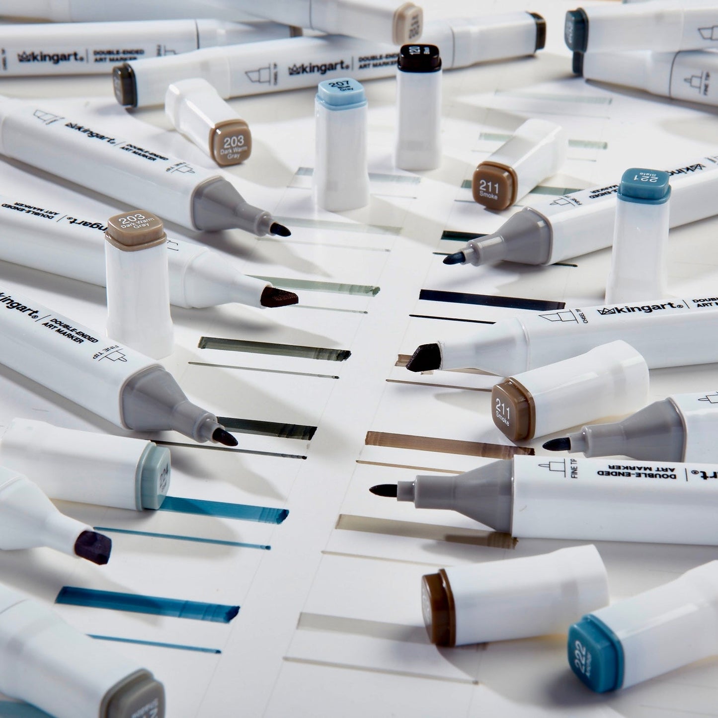 Double-Ended Alcohol Markers - 24 Gray Tone Colors