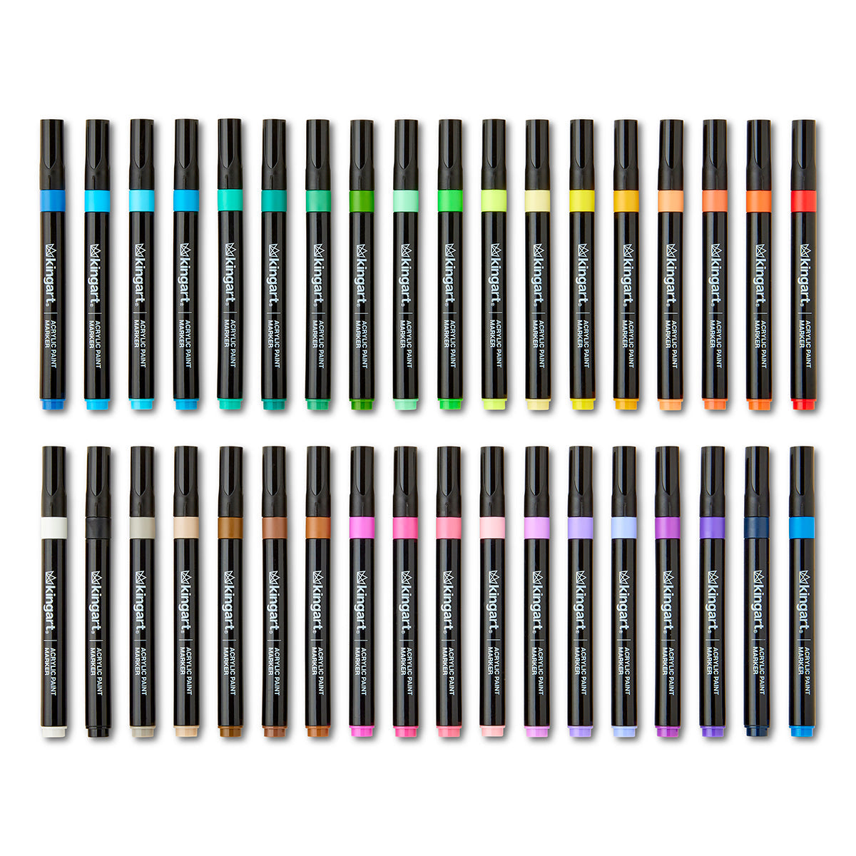 Acrylic Paint Markers Set – 36 Colors, 2mm Bullet Tip, Water-Based, Multi-Surface