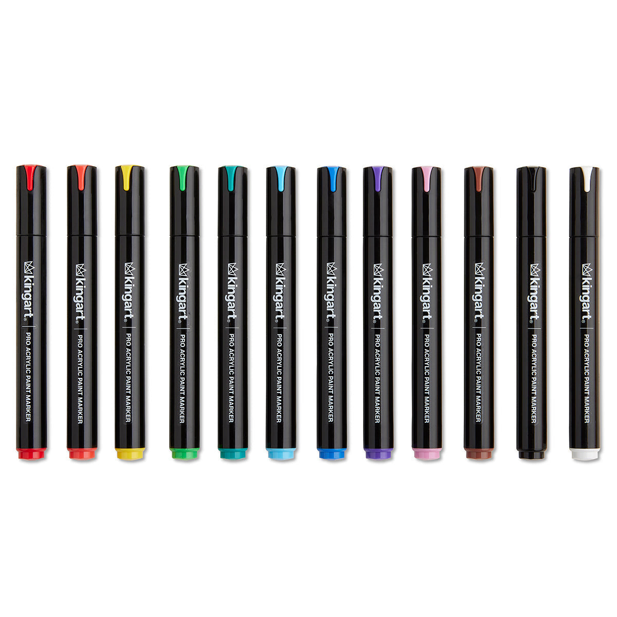 PRO Acrylic Paint Markers - 2mm Bullet Tip - 12 Classic Colors