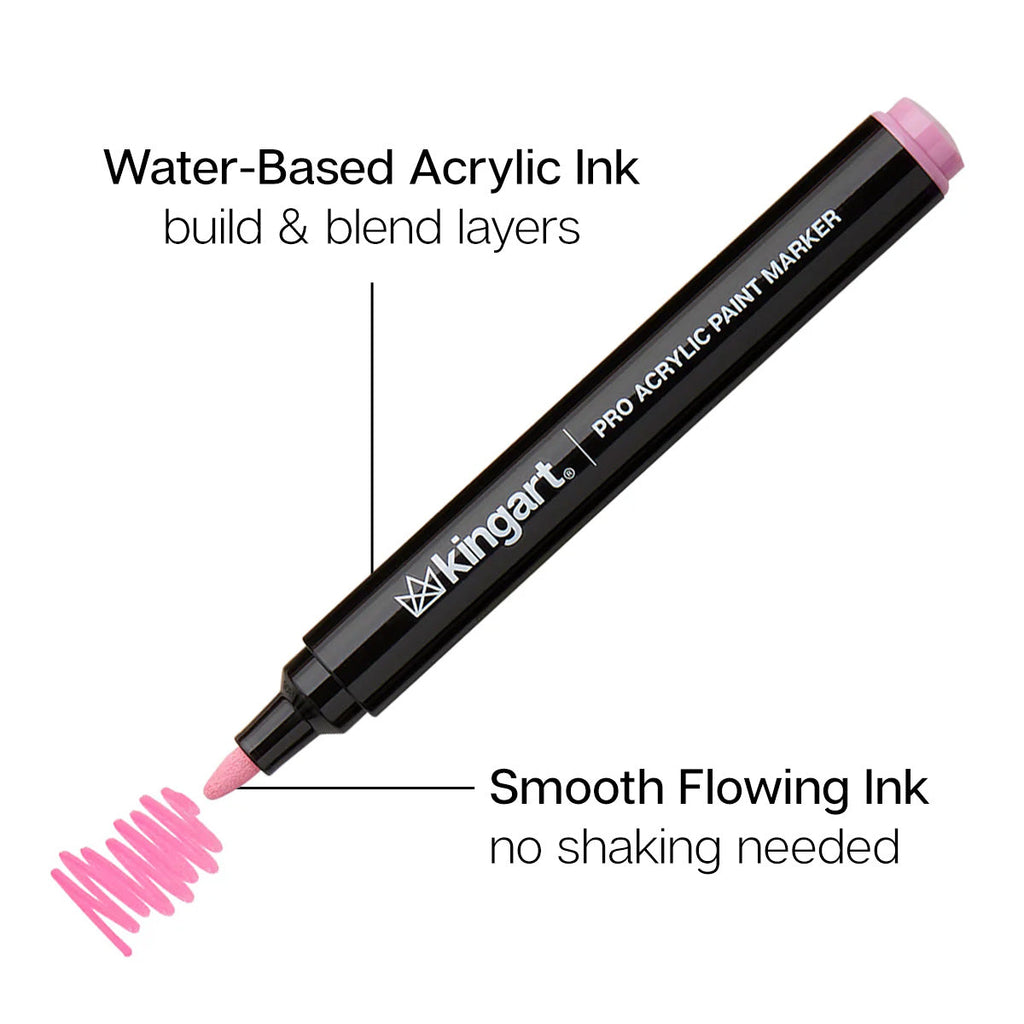 PRO Acrylic Paint Markers - 2mm Bullet Tip - 12 Classic Colors