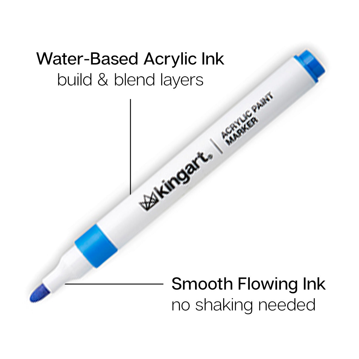 Acrylic Paint Markers Set – 48 Colors, 2mm Bullet Tip, Water-Based, Multi-Surface