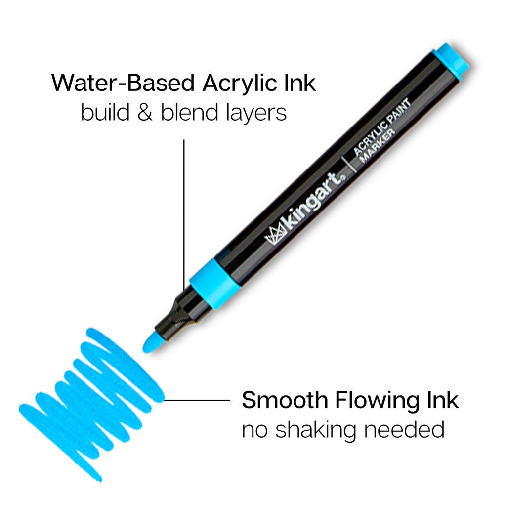 Acrylic Paint Markers Set – 36 Colors, 2mm Bullet Tip, Water-Based, Multi-Surface