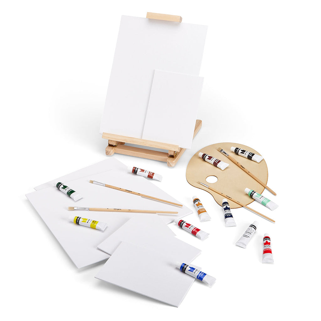 Acrylic Painting Set with Table Easel, 24 pc