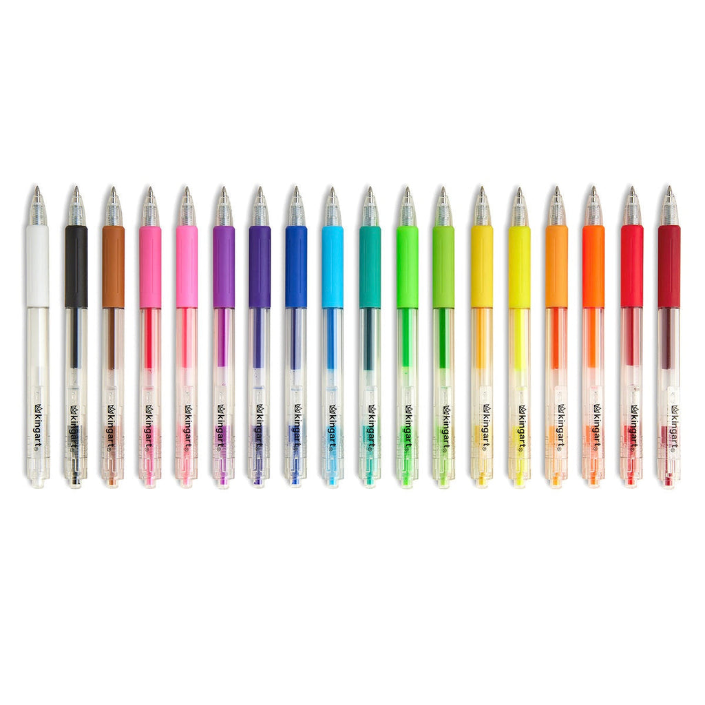 Retractable Gel Pens - Comfort Grip - Bullet Tip - 18 Colors