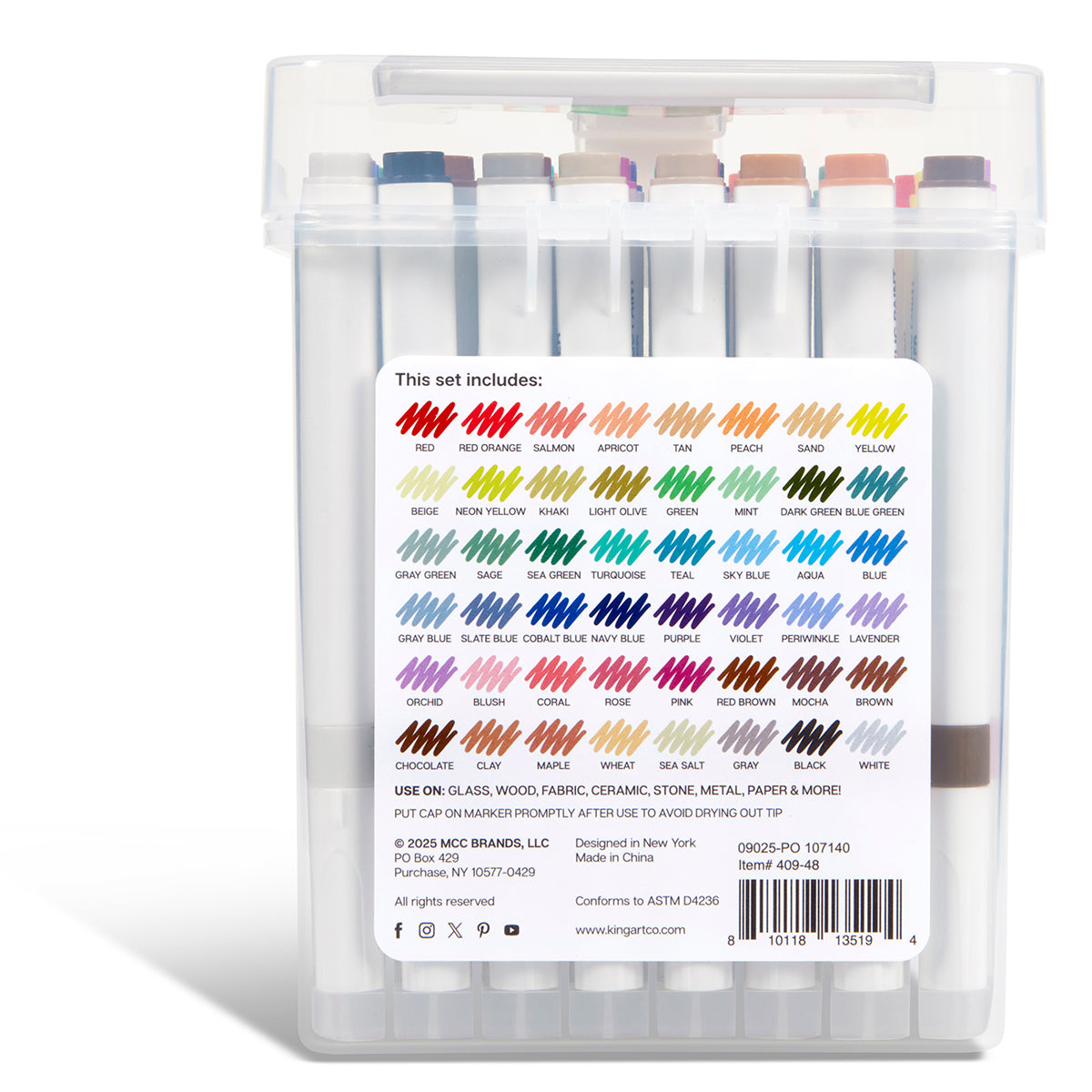 Acrylic Paint Markers Set – 48 Colors, 2mm Bullet Tip, Water-Based, Multi-Surface