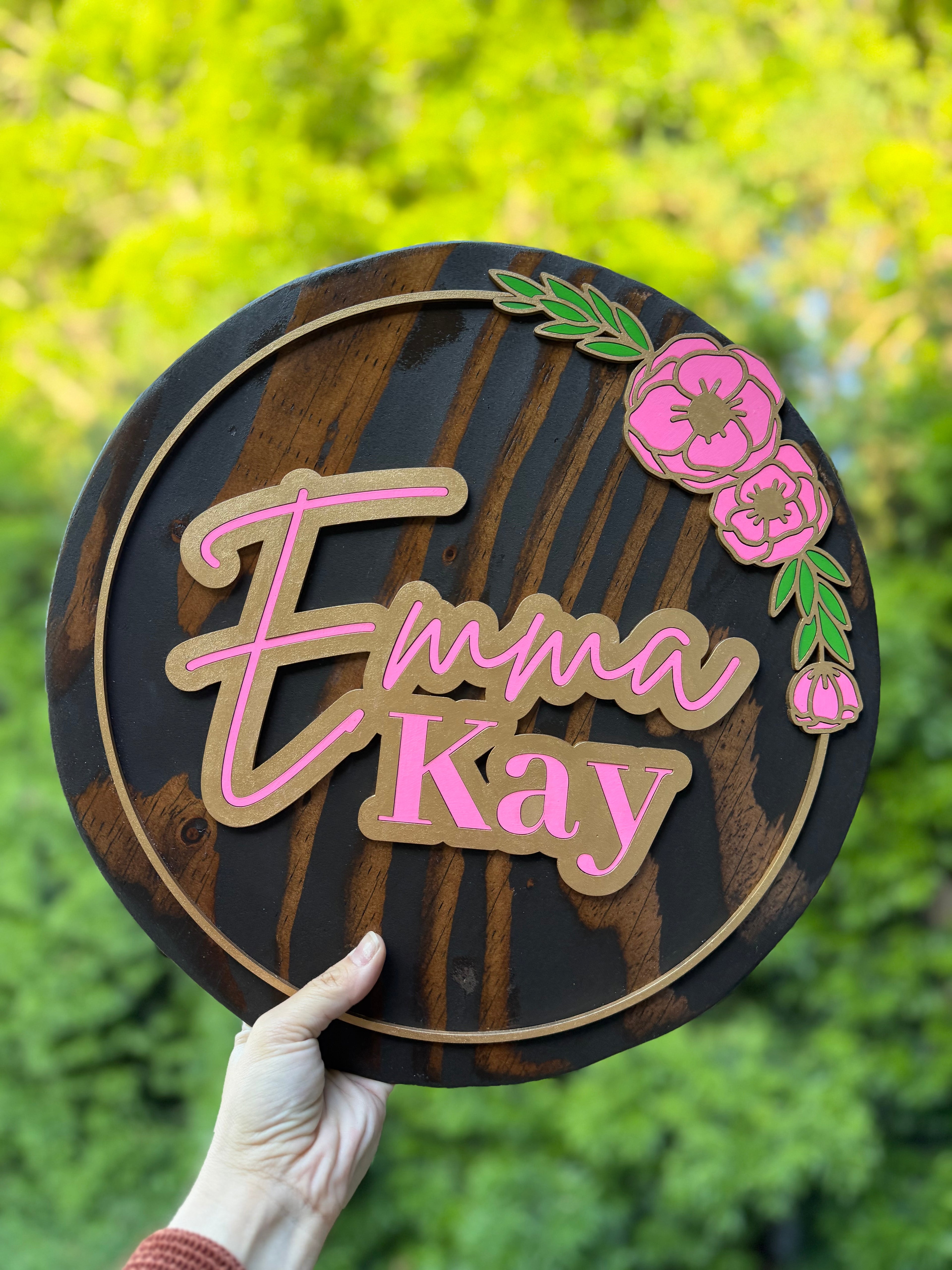 15 inch wooden door hanger