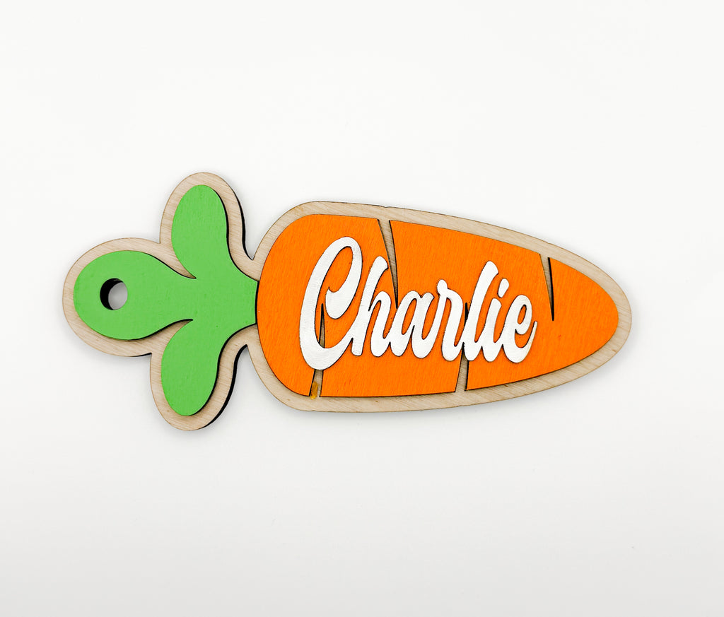 Personalized Easter Basket Name Tags - Carrot