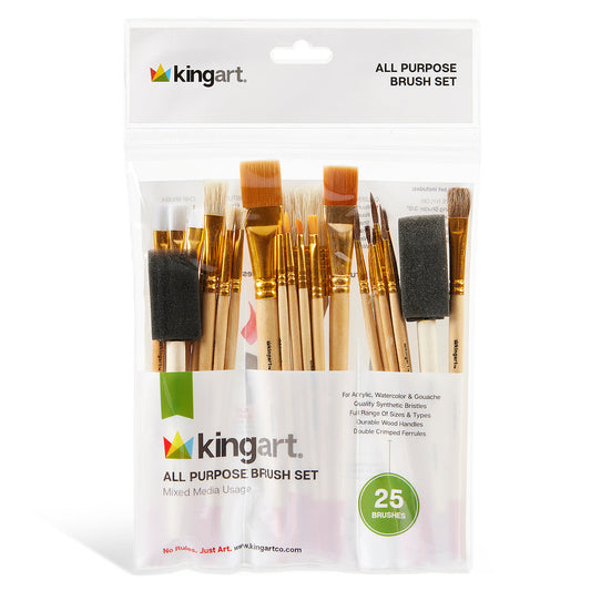 Studio Brush Set Multi-Purpose - 25 Pieces