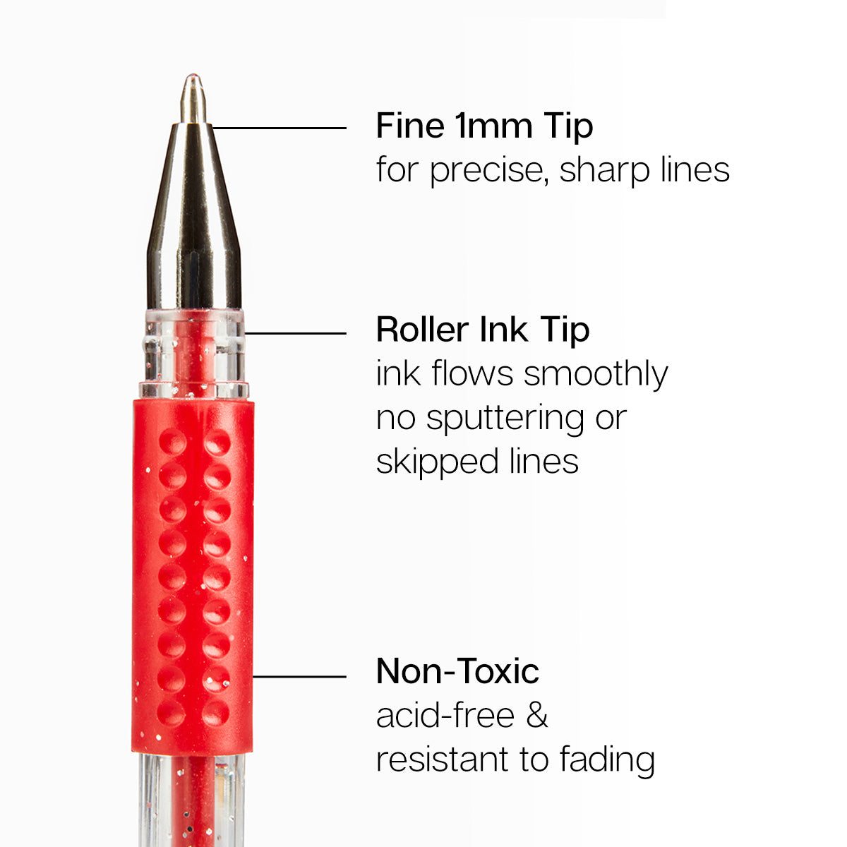 Gel Pens - Comfort Grip - Red & Yellow Tone - 24 Colors