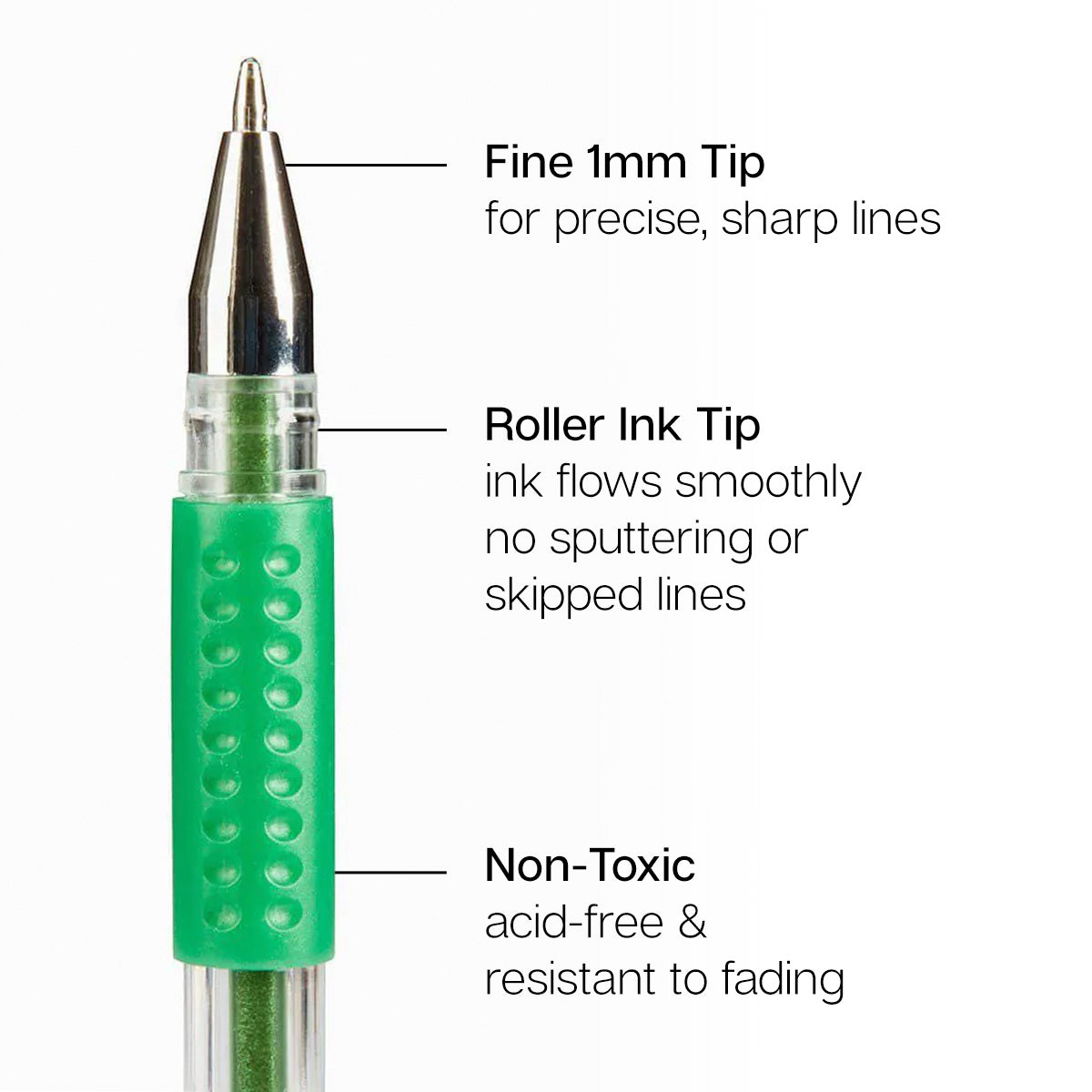 Gel Pens - Comfort Grip - Green Tone - 24 Colors