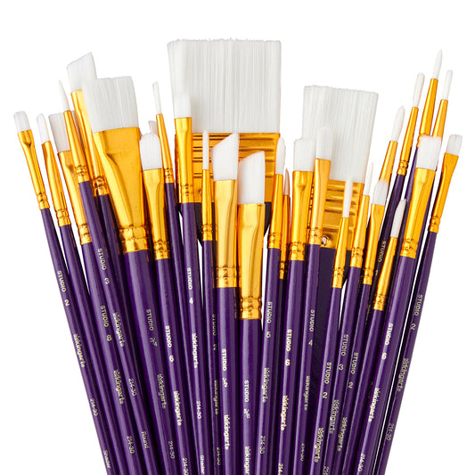 Studio White Nylon Brush Set - 30 Pieces