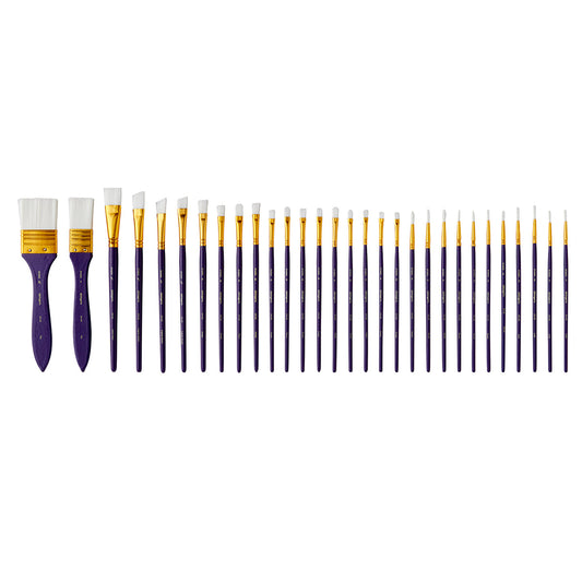 Studio White Nylon Brush Set - 30 Pieces