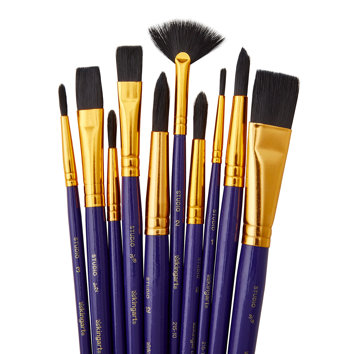 Studio Black Nylon Brush Set - 10 Pieces