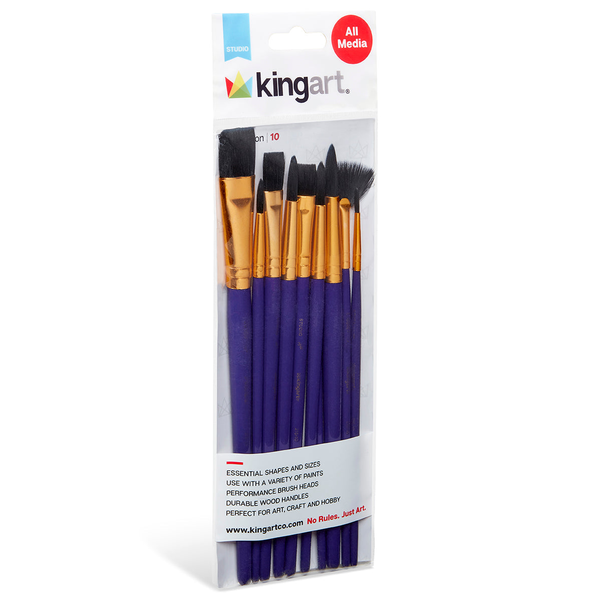 Studio Black Nylon Brush Set - 10 Pieces