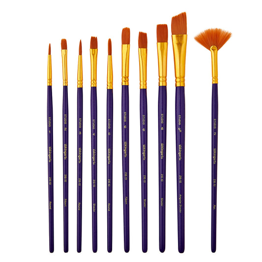 Studio Golden Nylon Brush Set - 10 Pieces