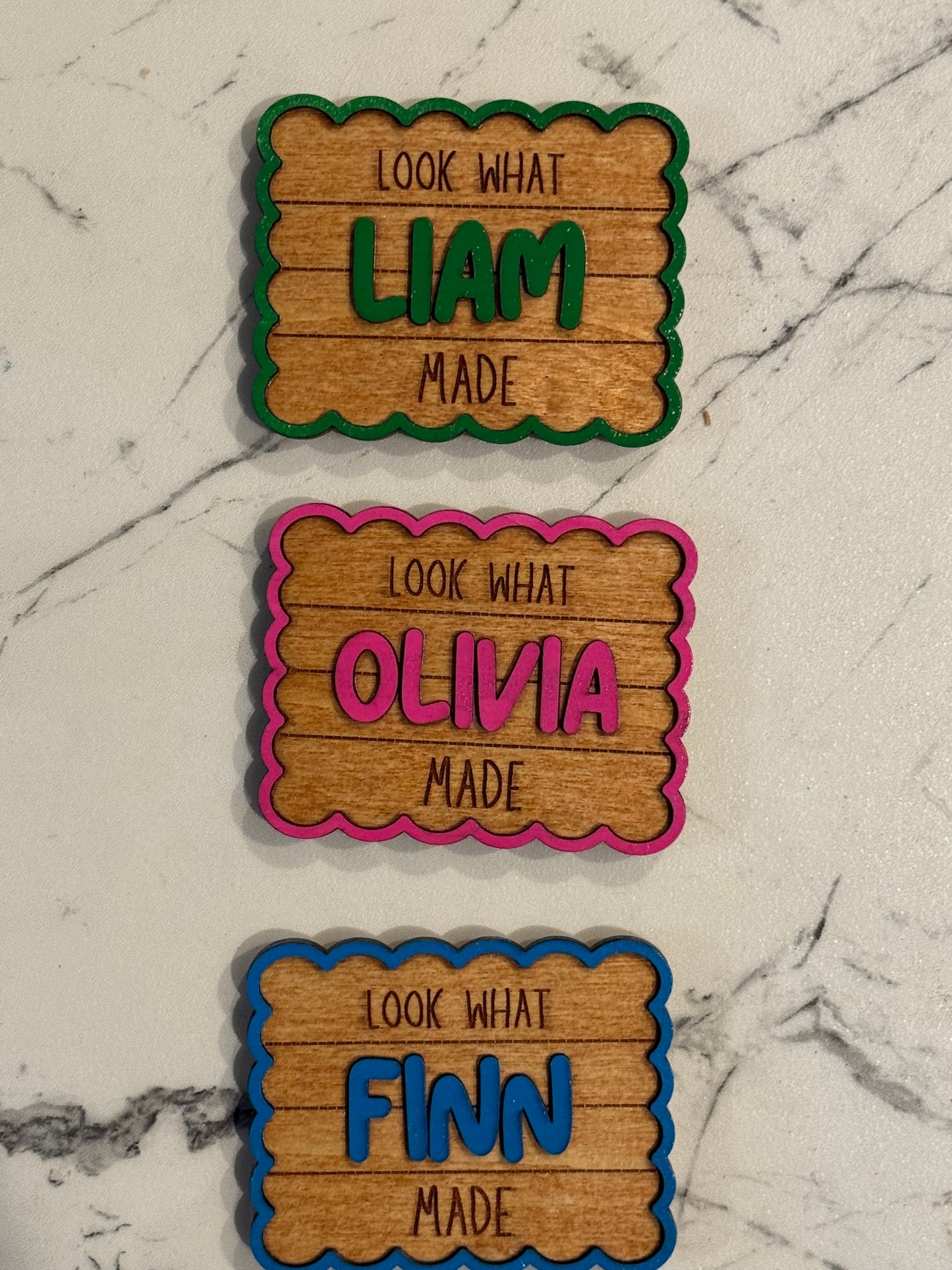 Look What I Made! Personalized Wood Name Magnets