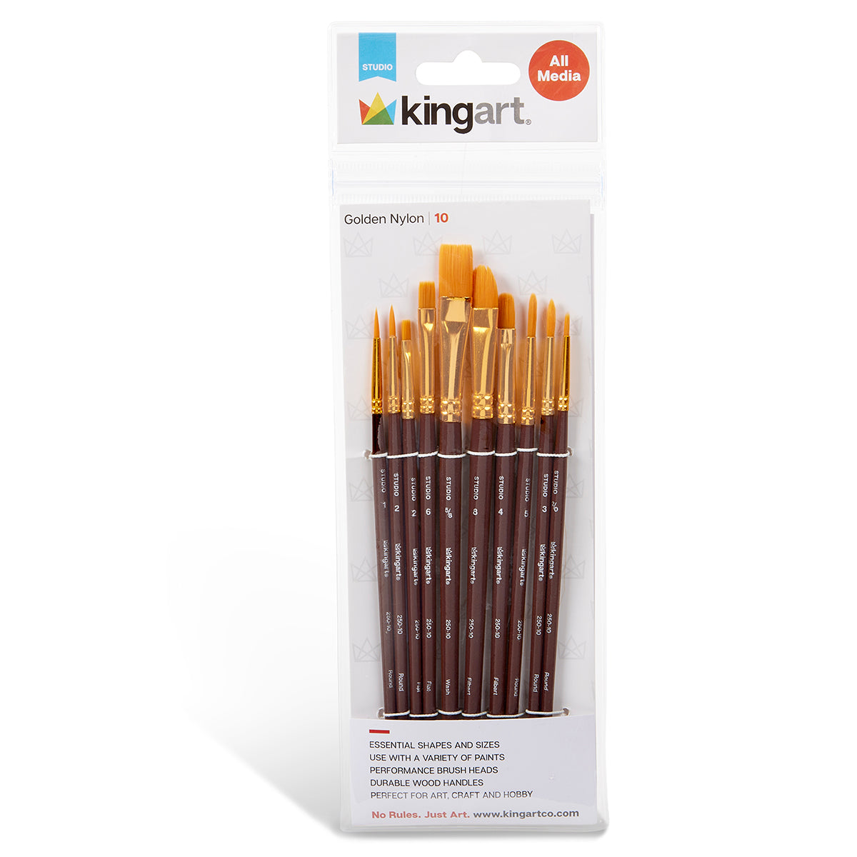 Studio Golden Nylon Brush Set  - 10 Pieces