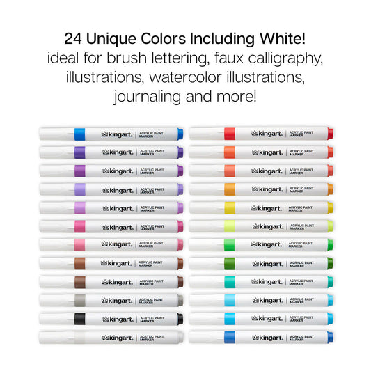 Acrylic Paint Markers - 24 Colors