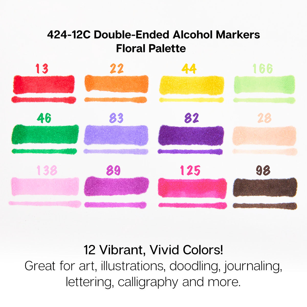 PRO Double-Ended Alcohol Markers - 12 Floral Colors