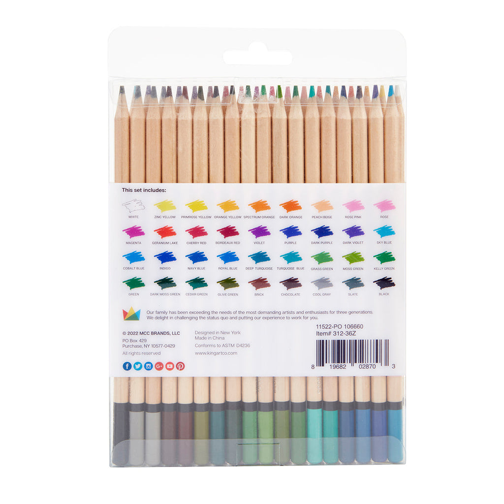 Studio Colored Pencils Set - Soft Core  - 36 Colors
