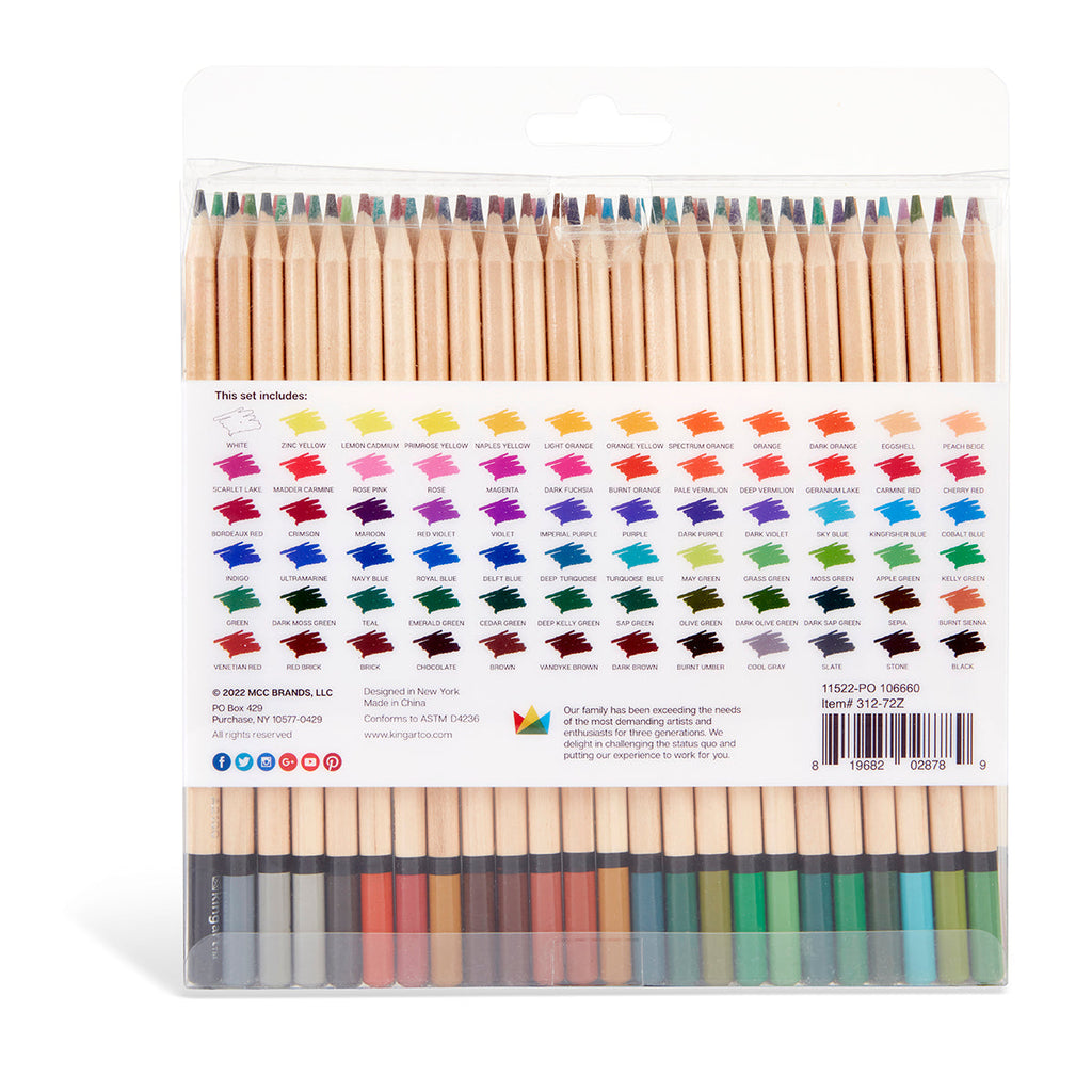 Studio Colored Pencils Set - Soft Core - 72 Colors