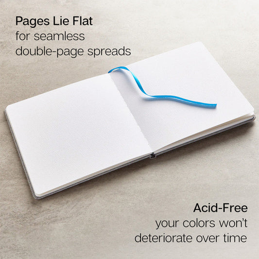 Hardcover Watercolor Paper Sketchbook - 8.5” x 8.5” - 24 Pages