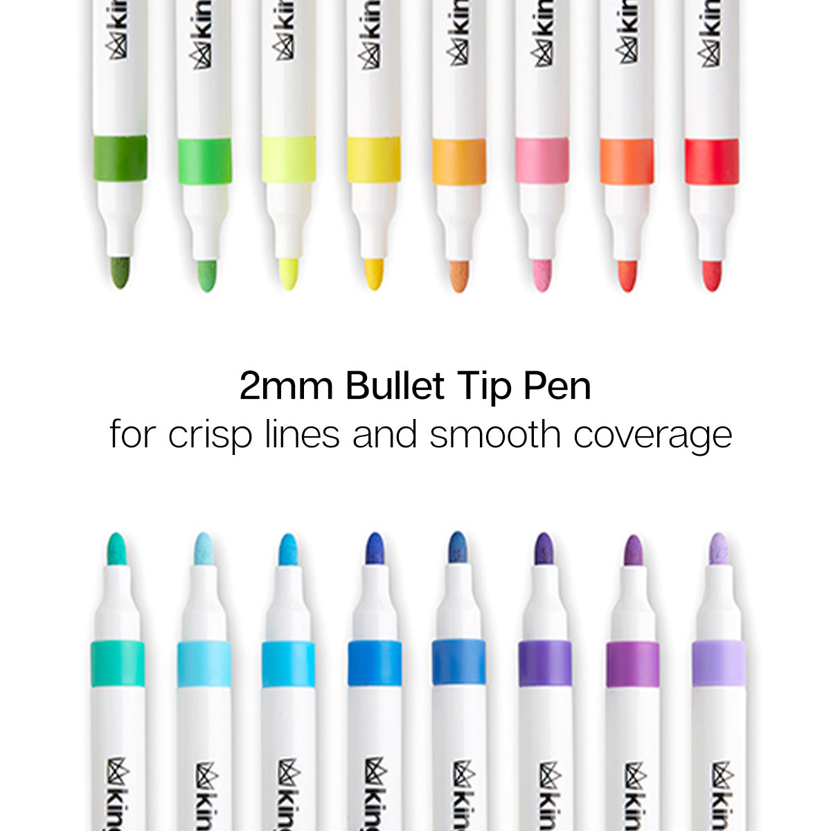 Acrylic Paint Markers Set – 24 Colors, 2mm Bullet Tip, Water-Based, Multi-Surface