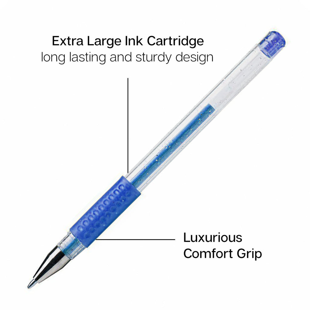 Gel Pens - Comfort Grip - 30 Glitter Colors