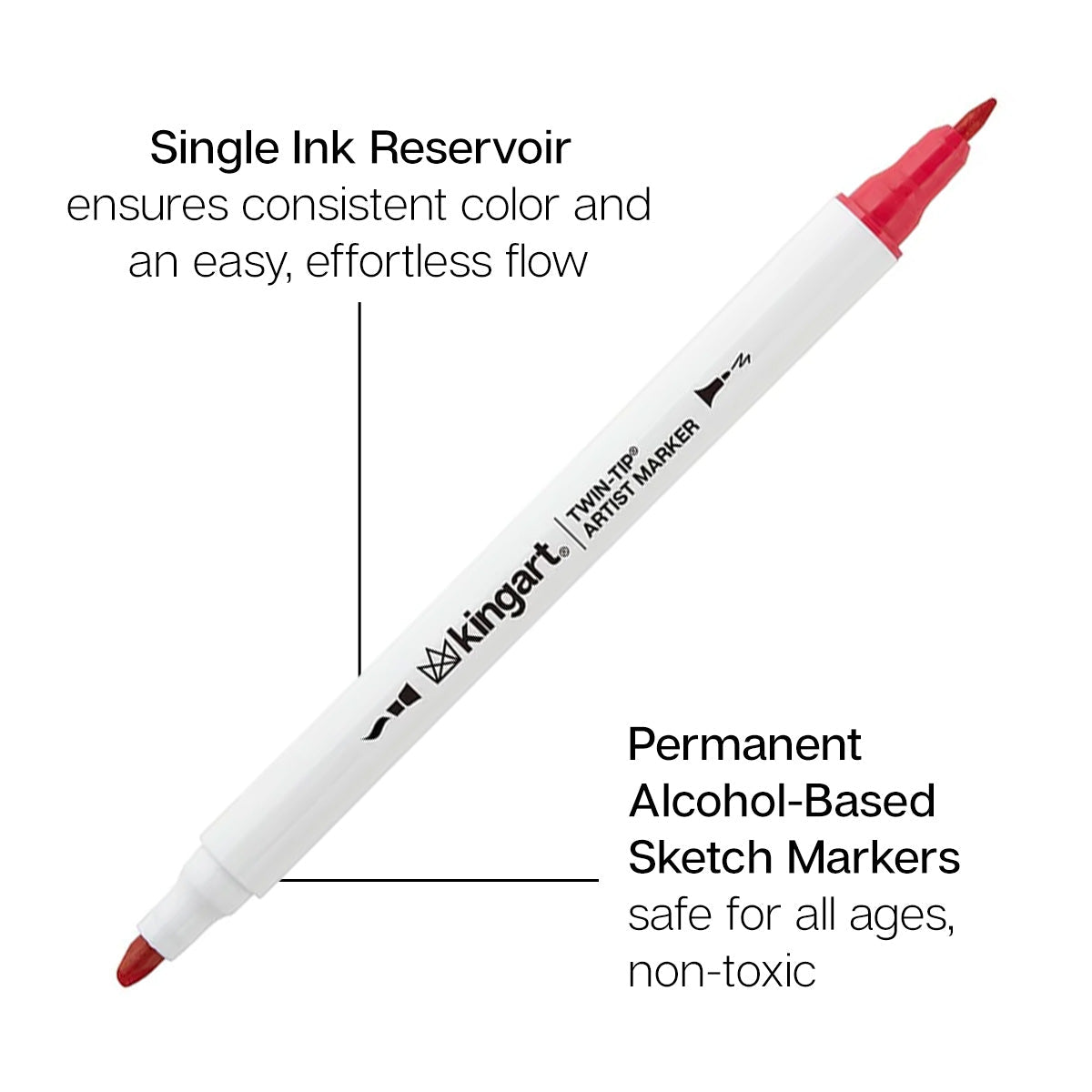 Twin-Tip™ Chisel & Fine Alcohol Markers - 12 Colors