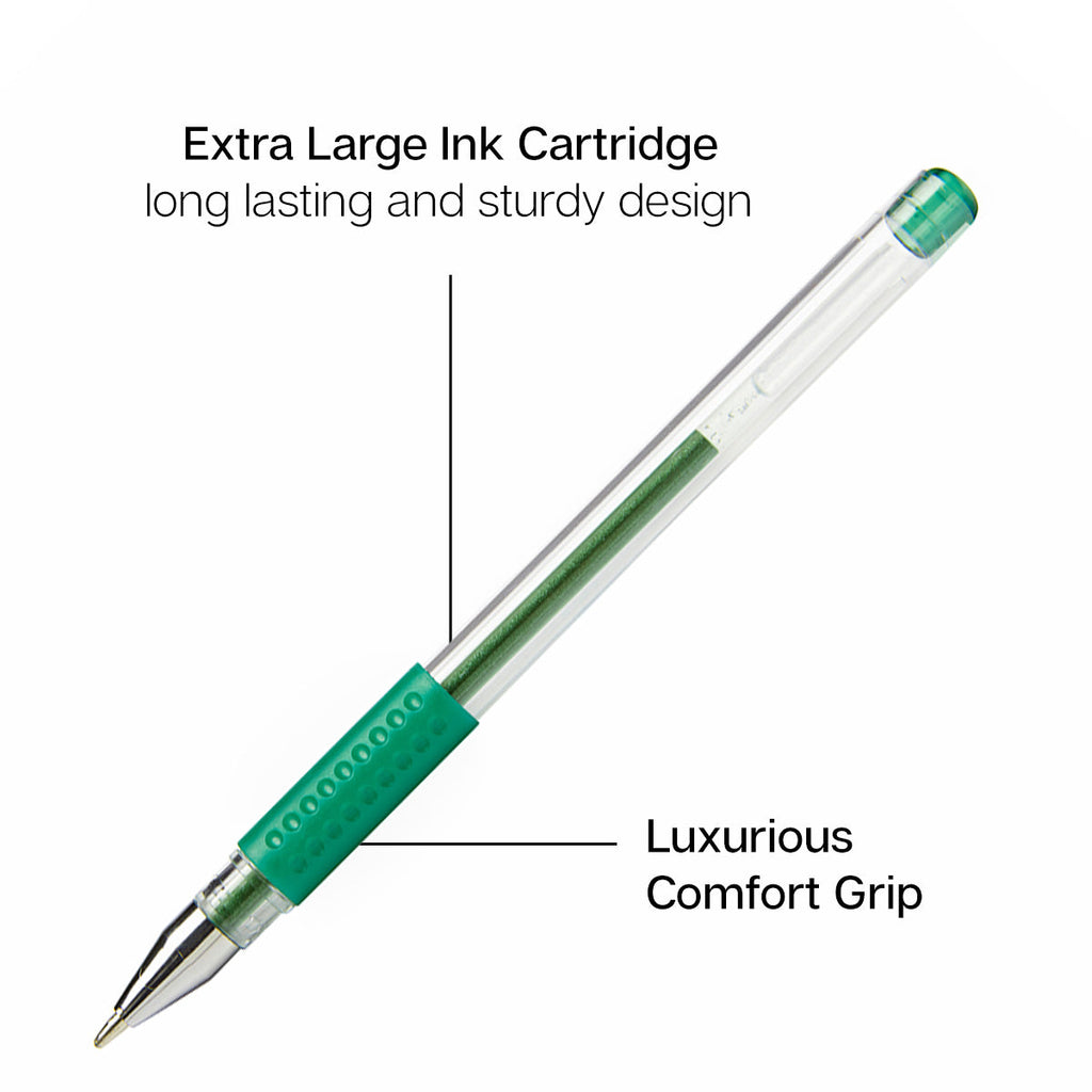 Gel Pens - Comfort Grip - Green Tone - 24 Colors