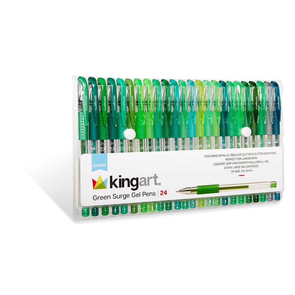 Gel Pens - Comfort Grip - Green Tone - 24 Colors