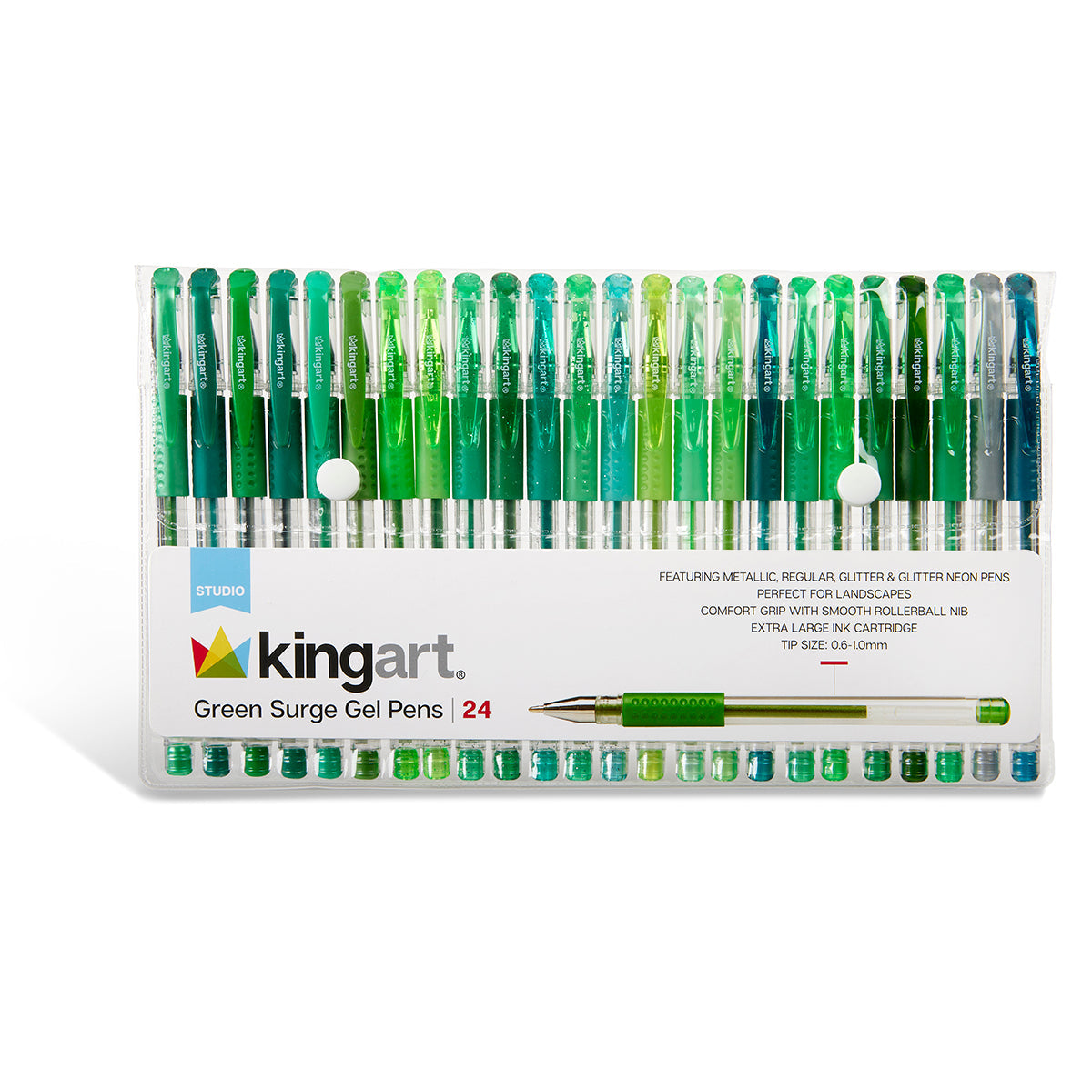 Gel Pens - Comfort Grip - Green Tone - 24 Colors