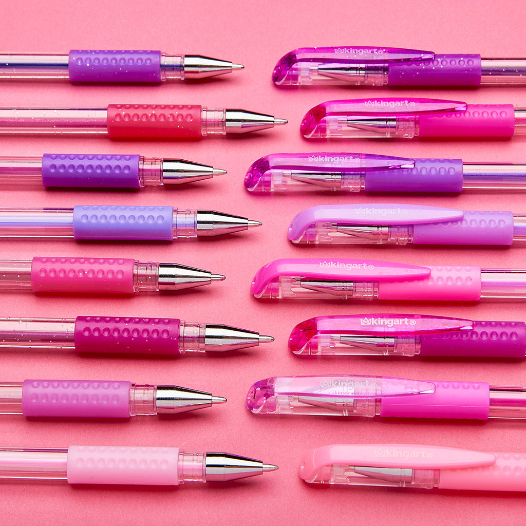 Gel Pens - Comfort Grip - Pink & Purple Tone - 24 Colors