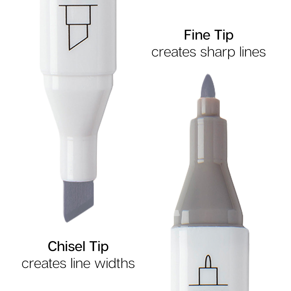 Double-Ended Alcohol Markers - 24 Gray Tone Colors