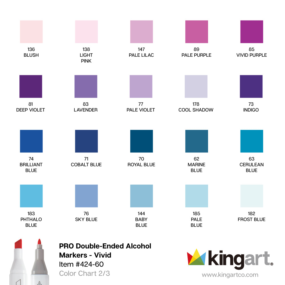 Double-Ended Alcohol Markers - 60 Colors