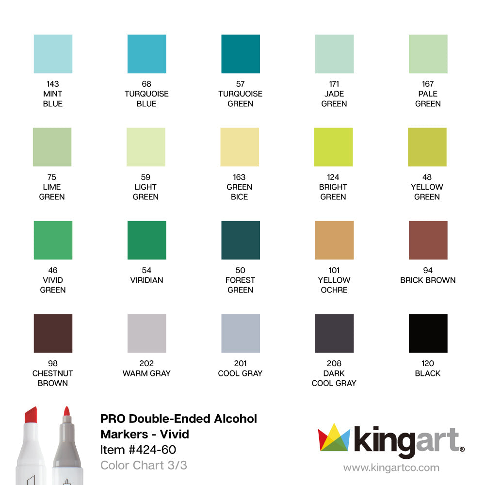 PRO Double-Ended Alcohol Markers - 60 Colors
