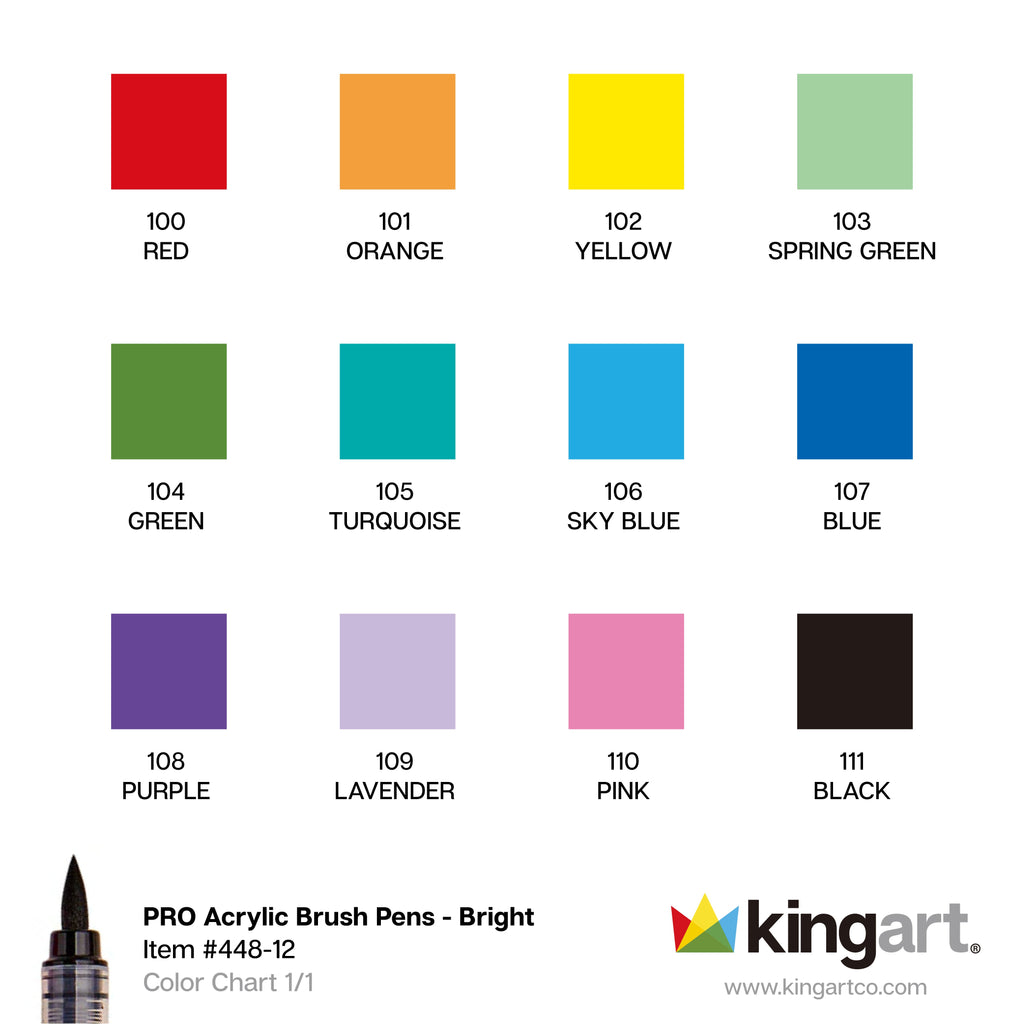 PRO Acrylic Paint Brush Pens - 12 Classic Colors
