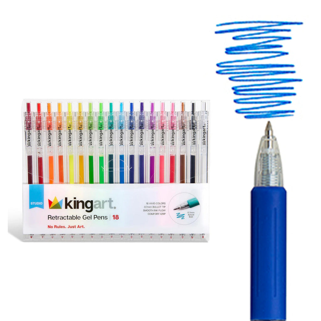 Retractable Gel Pens - Comfort Grip - Bullet Tip - 18 Colors