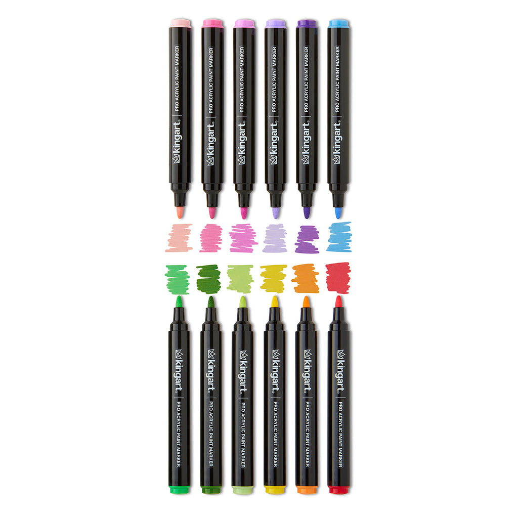 PRO Acrylic Paint Markers - 2mm Bullet Tip - 12 Floral Colors