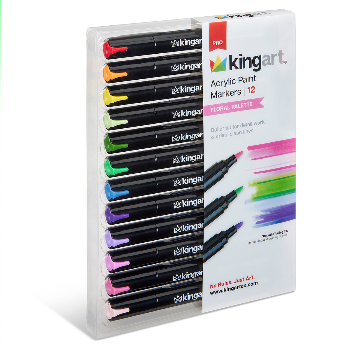 PRO Acrylic Paint Markers - 2mm Bullet Tip - 12 Floral Colors