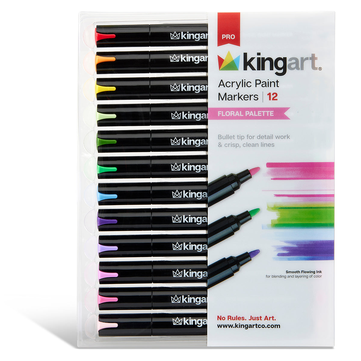 PRO Acrylic Paint Markers - 2mm Bullet Tip - 12 Floral Colors
