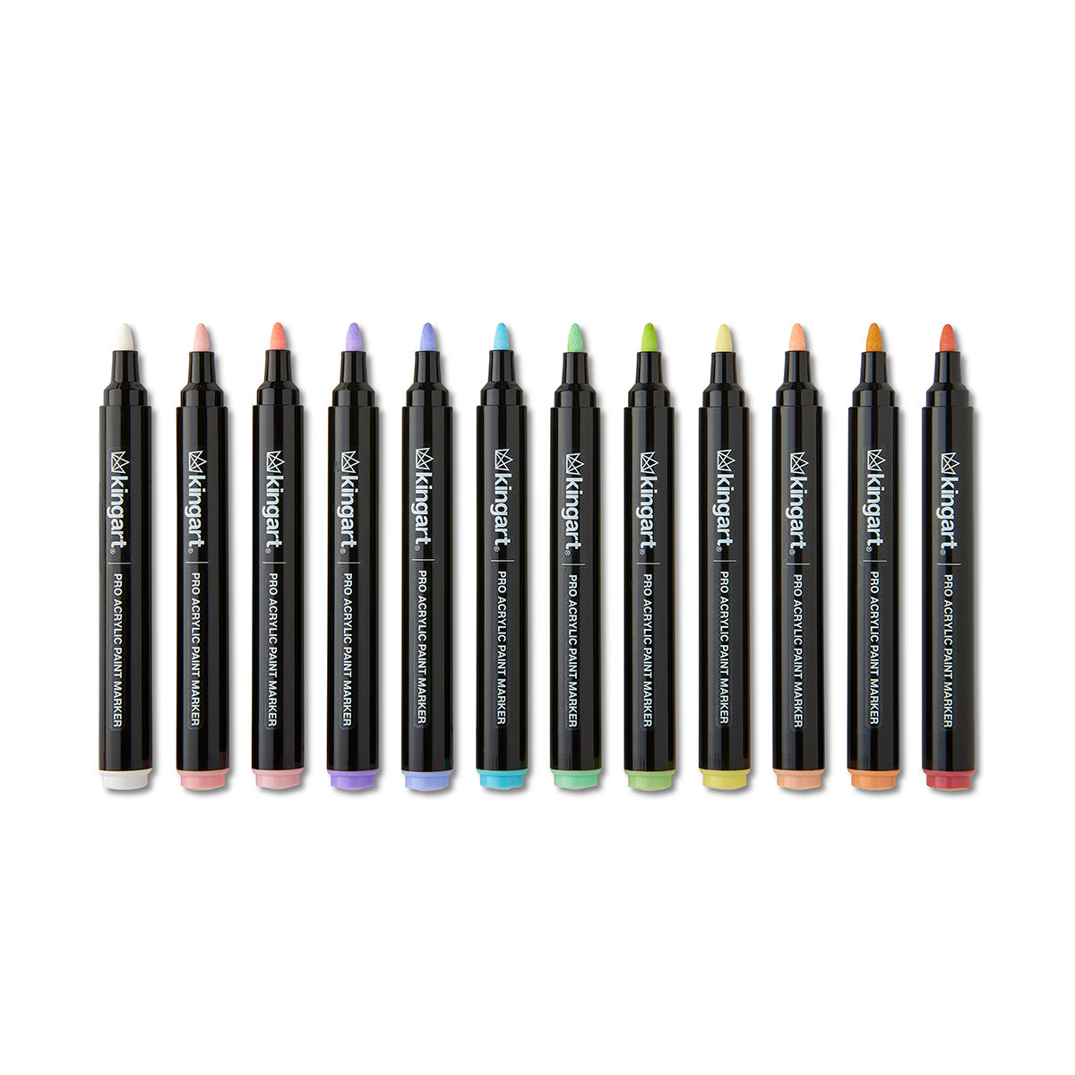 PRO Acrylic Paint Markers - 2mm Bullet Tip - 12 Pastel Colors