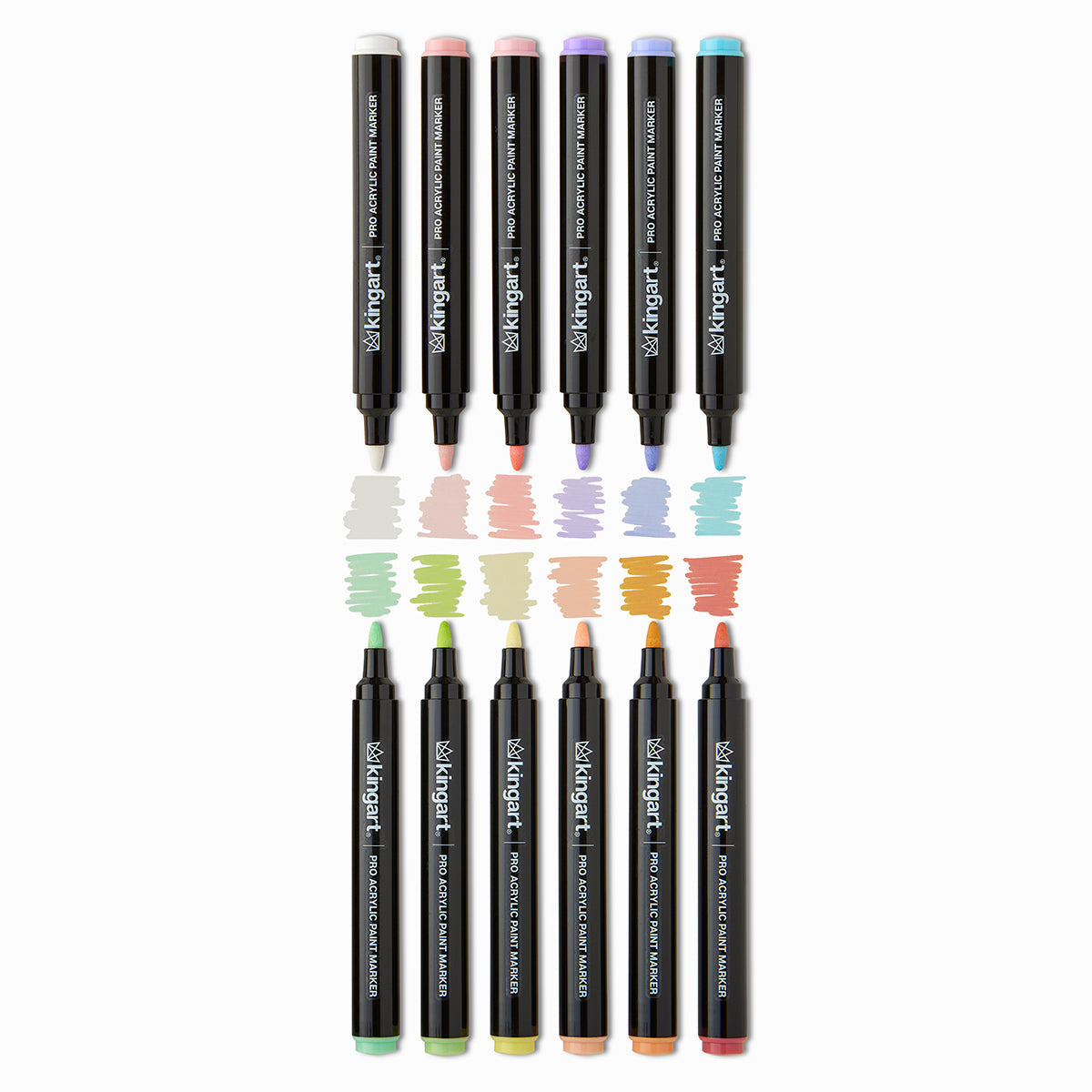 PRO Acrylic Paint Markers - 2mm Bullet Tip - 12 Pastel Colors