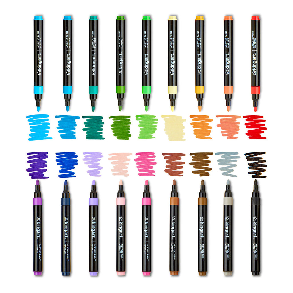 Acrylic Paint Markers Set – 36 Colors, 2mm Bullet Tip, Water-Based, Multi-Surface