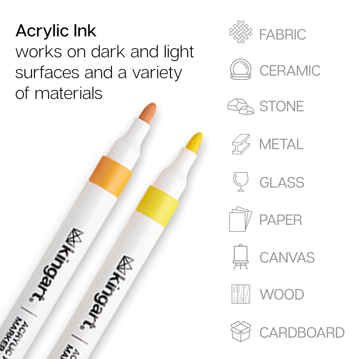 Acrylic Paint Markers Set – 24 Colors, 2mm Bullet Tip, Water-Based, Multi-Surface