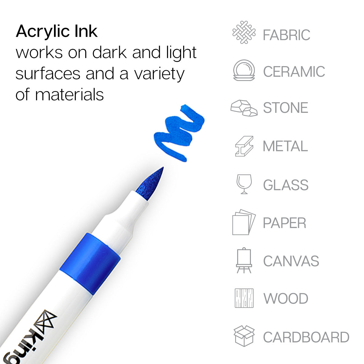Acrylic Paint Brush Tip Markers - 24 Classic Colors