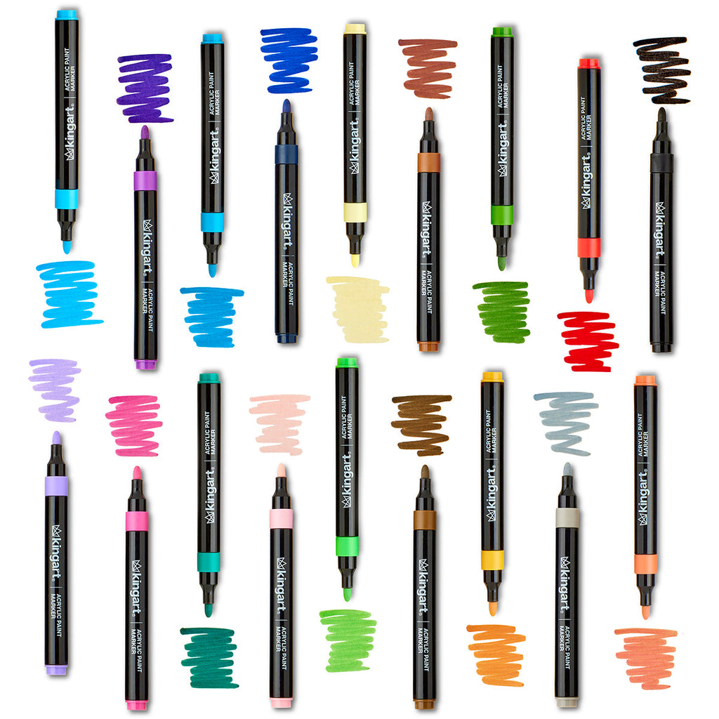 Acrylic Paint Markers Set – 36 Colors, 2mm Bullet Tip, Water-Based, Multi-Surface