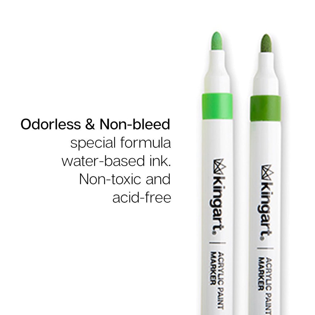 Acrylic Paint Markers Set – 48 Colors, 2mm Bullet Tip, Water-Based, Multi-Surface