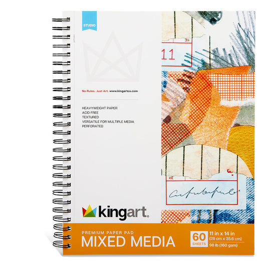 Mixed Media Sketchbook - Side Spiral - 11” x 14” - 60 Sheets